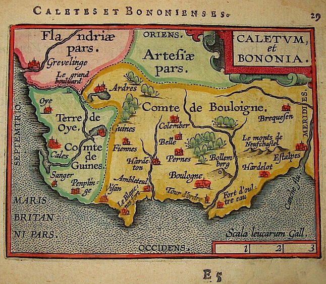 Ortelius Abraham (1528-1598) Caletum et Bononia 1601 Anversa, apud Ioannem Bapt. Vrientum